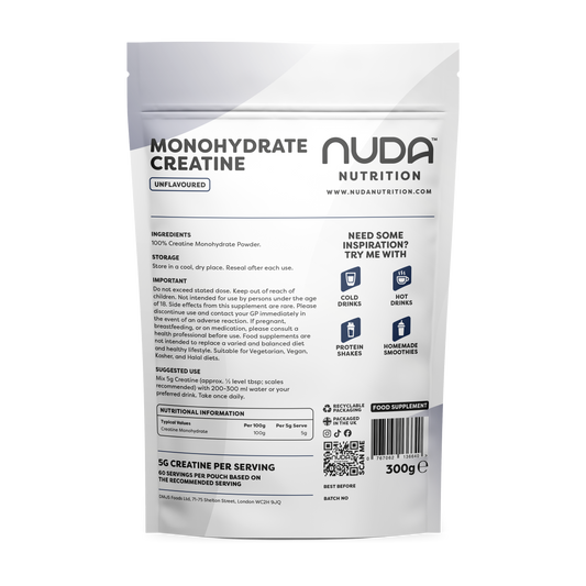 Nuda Creatine Monohydrate Powder (300g)