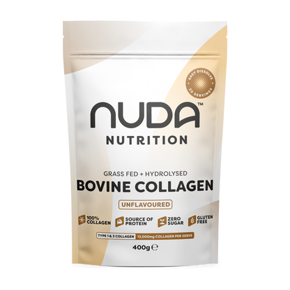 Nuda Bovine Collagen 400g – unflavoured, grass-fed Type 1 & 3 peptides